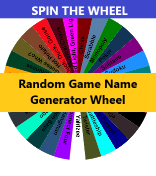 Random Games Name Generator Wheel! Find the gaming adventure.